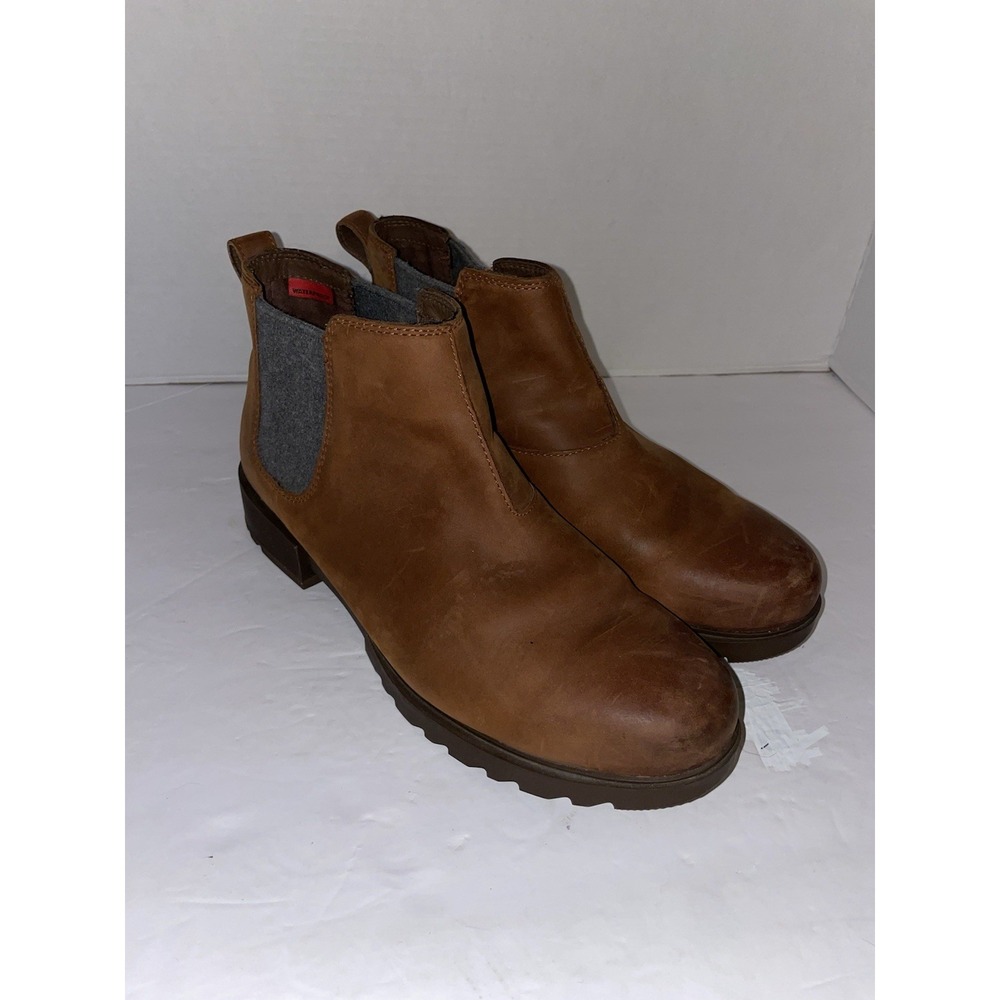 Sorel Waterproof Women's Emelie II Chelsea Bootie In Dark Amber/Tobacco Size 11 - Picture 12 of 13